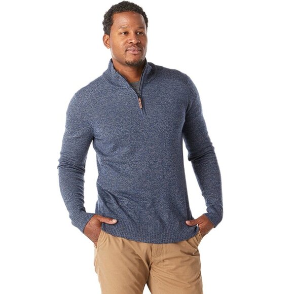 SMARTWOOL Men’s Sparwood Merino 1/4 Zip Alpine Heather Sweater - Picture 1 of 11